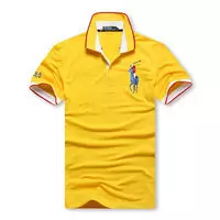 t-shirt hommes polo ralph lauren sport cotton 2013 high collar choi ma yellow